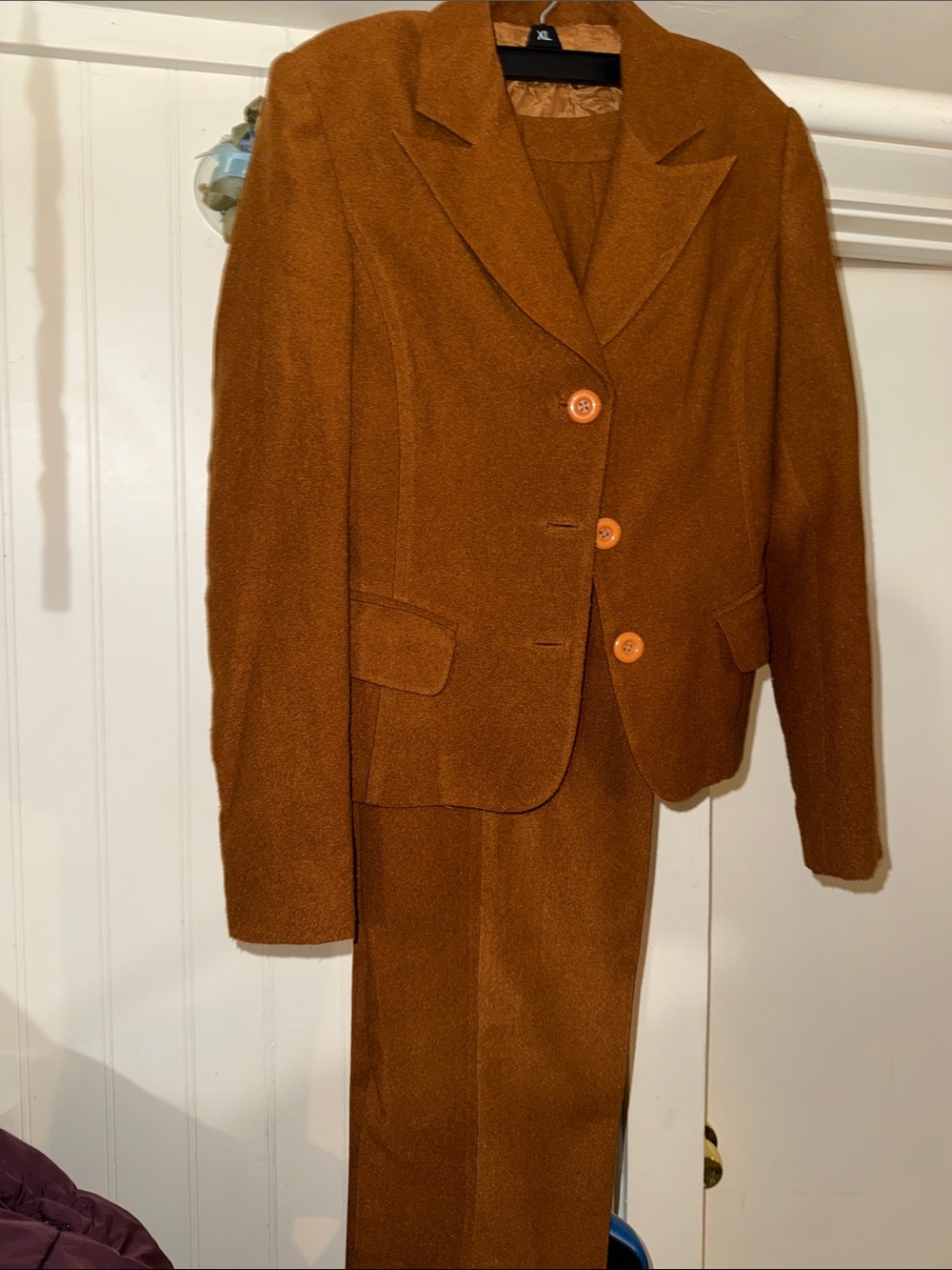 Women's Brown Two-Piece Blazer and Pant Suit